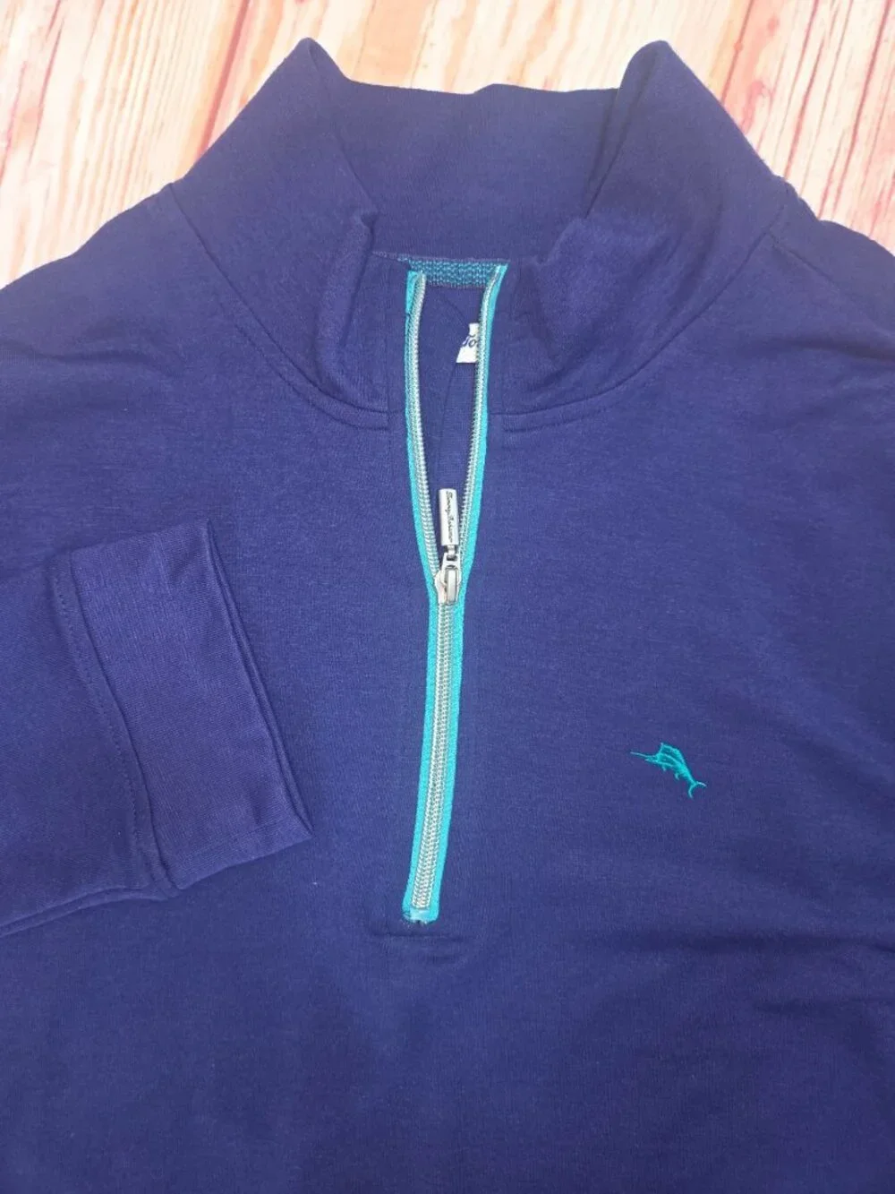 Tommy Bahama Mens Navy Blue Quarter Zip Sweater Large NWT
